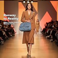 Quilted Denim Tote Bag for Women, Large Capacity Vintage College Style Shoulder Bag Denim Purse, ... | Amazon (US)