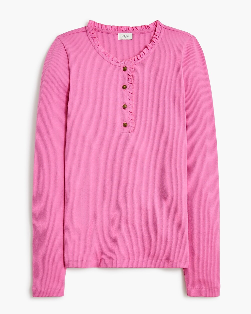 Ribbed ruffleneck henley | J.Crew Factory