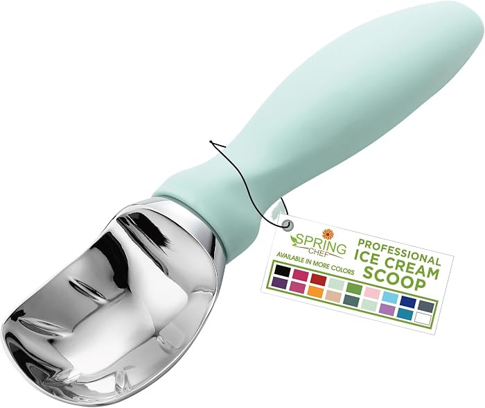 Spring Chef Heavy Duty Metal Ice Cream Scoop - Dishwasher Safe Ice Cream Scooper - Commercial Ice... | Amazon (US)