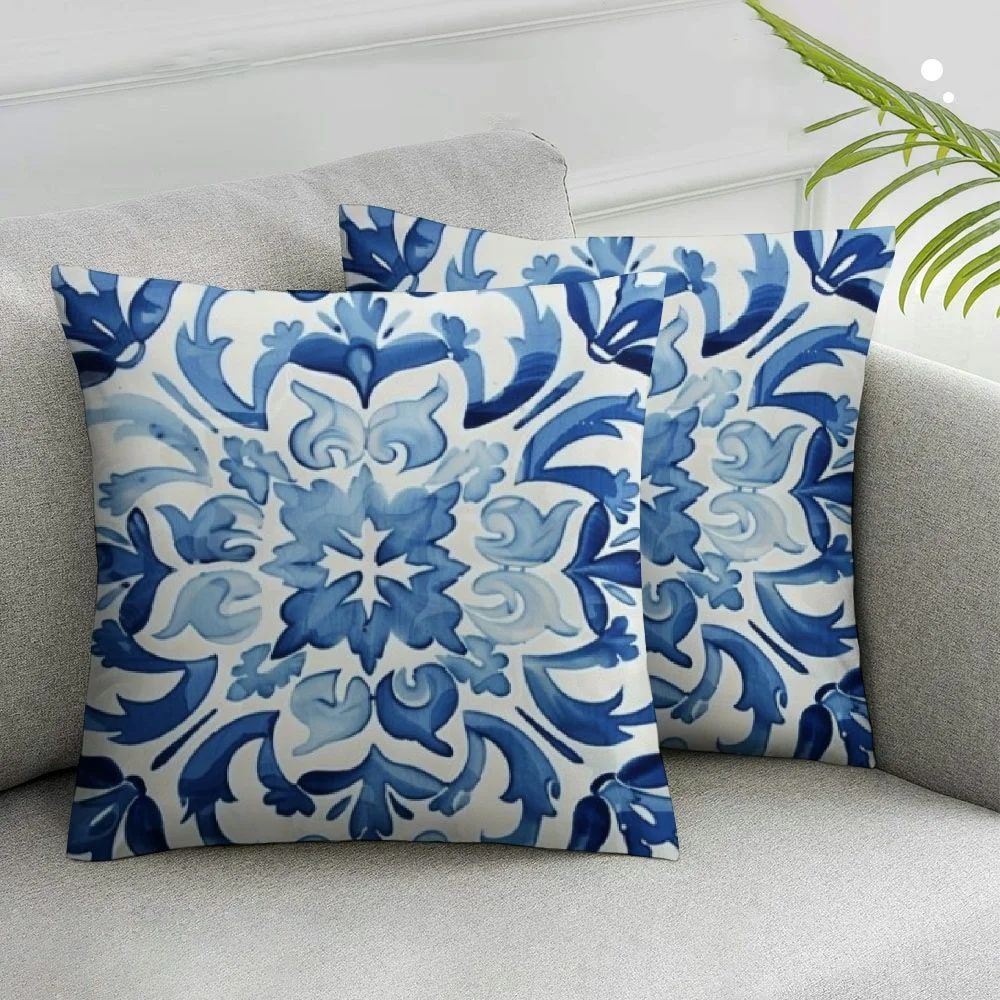 Acheng Blue Chinoiserie Pillow Covers, Blue and White Chinoiserie Pillows Decorative Throw Pillow... | Walmart (US)