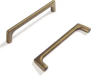 Goo-Ki Antique Brass zinc Alloy Cabinet pulls for Drawer,Cupboard, Wardrobe-3 inch(76mm) Hole Cen... | Amazon (US)