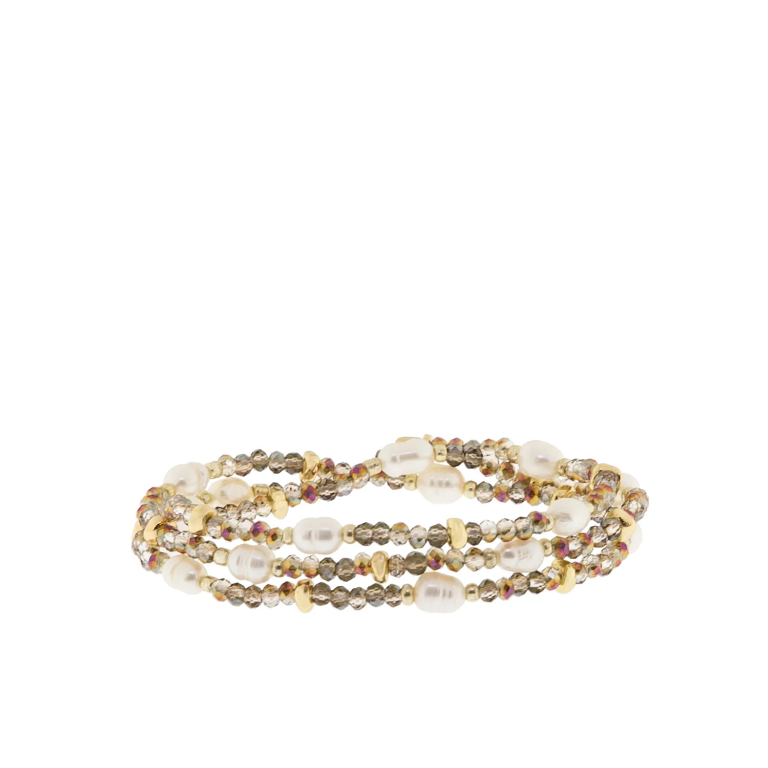 crystal beaded pearl wrap bracelet | Marlyn Schiff