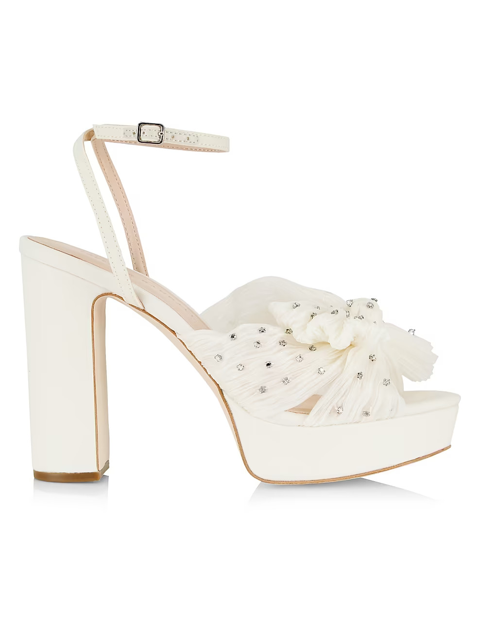 Natalia Crystal-Embellished Bow Platform Sandals | Saks Fifth Avenue