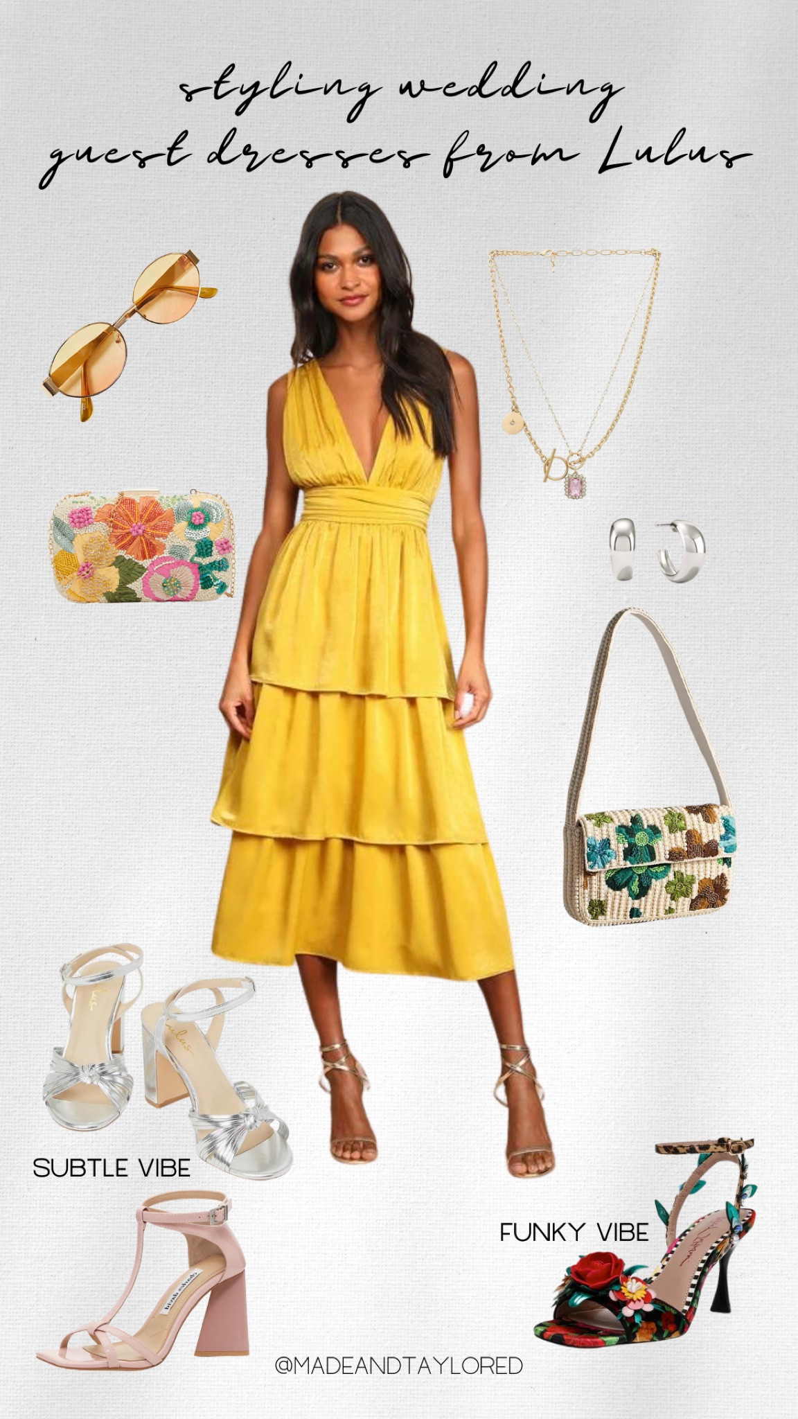 Styling wedding guest dresses from Lulus💛 

Wedding guest dress, semi formal dress, yellow dress, formal dress, styling 

#LTKStyleTip #LTKShoeCrush #LTKWedding