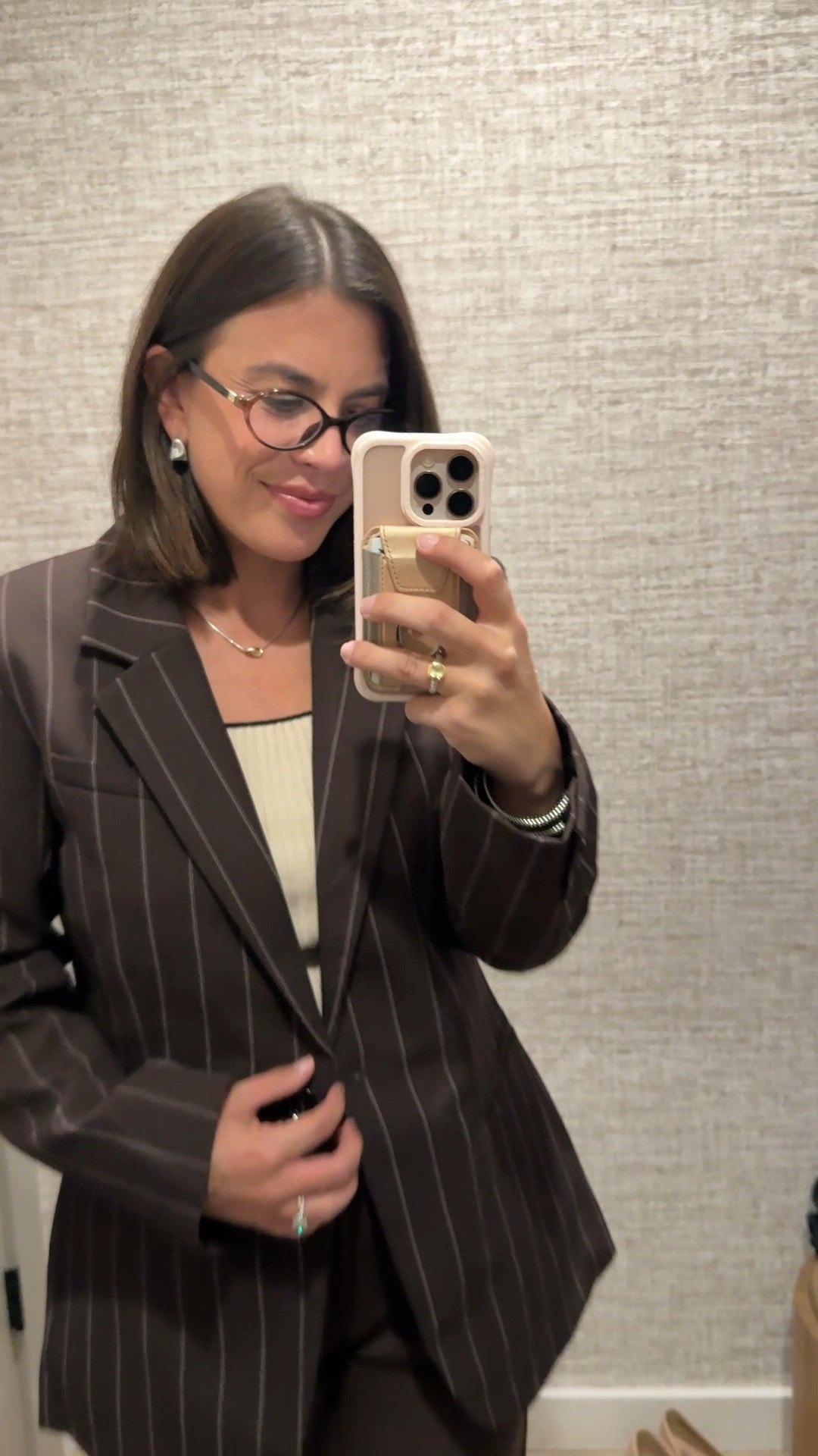 This brown pinstripe blazer is stunning and I love that it is tailored so you can wear it buttoned and still have that gorgeous shape. I sized down to a small for a more fitted look.

#LTKSeasonal #LTKMidsize #LTKWorkwear