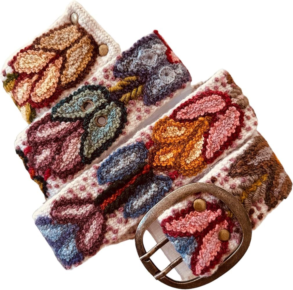 Embroidered Belt, Peruvian Belt, Peruvian Embroidered Belt, Embroidered Belt for Women, Flower Be... | Amazon (US)