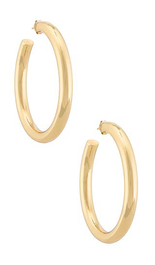 The M Jewelers NY The Thick Hoop Earrings in Metallic Gold. | Revolve Clothing (Global)