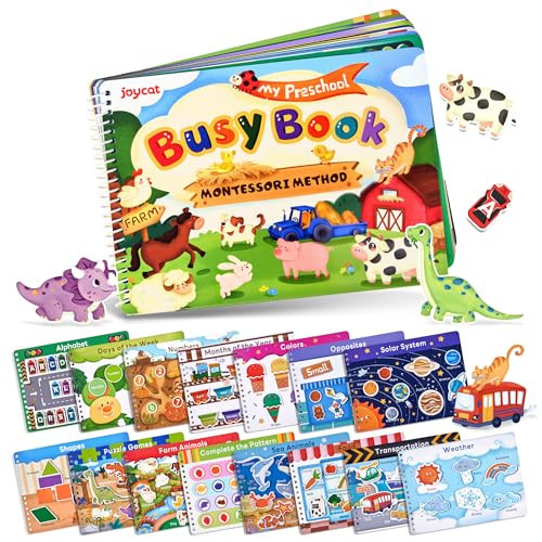JoyCat Preschool Busy Book for Toddlers 3-5, Dual-Language Learning Activities, Educational Sensory Toys, Autism Learning Materials for Boys & Girls (English Version, No Assembly Required) | Amazon (US)