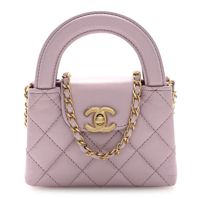 Shiny Aged Calfskin Quilted Mini Nano Kelly Shopper Light Pink | FASHIONPHILE (US)