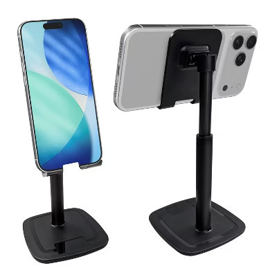 Vena Phone Stand Phone Holder for Desk, Cell Phone Stand for Desk, Anti-Slip Cell Phone Holder iPhone Stand Height Adjustable Desk Phone Stand, Black | Target