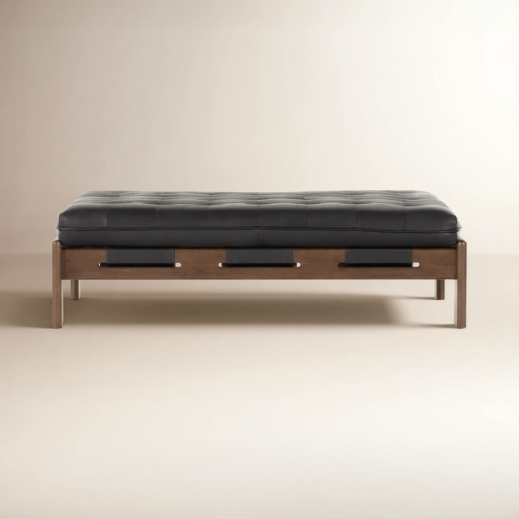 Bharkha 50" Genuine Leather Ottoman | Joss & Main