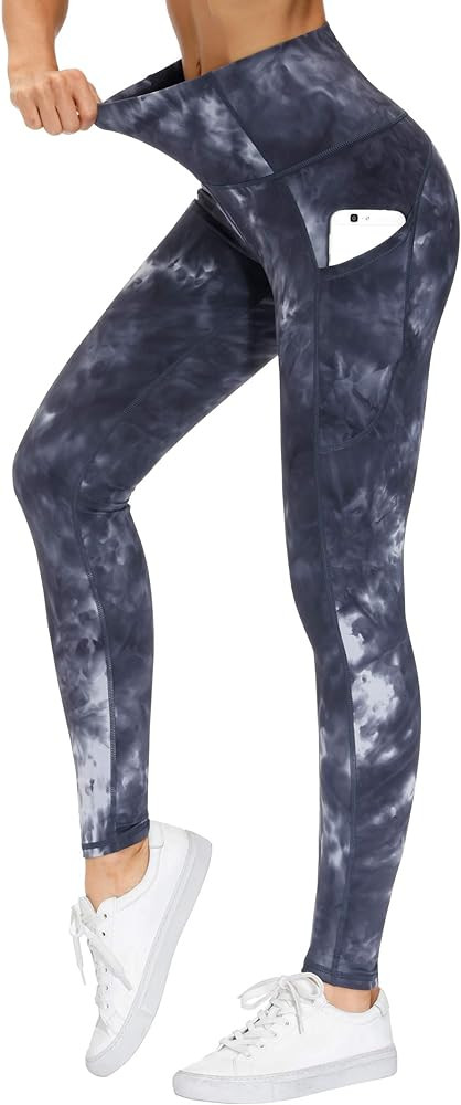 THE GYM PEOPLE Thick High Waist Yoga Pants with Pockets, Tummy Control Workout Running Yoga Leggi... | Amazon (US)