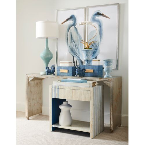 Blue Footed Porcelain Vase, Blue/White | One Kings Lane