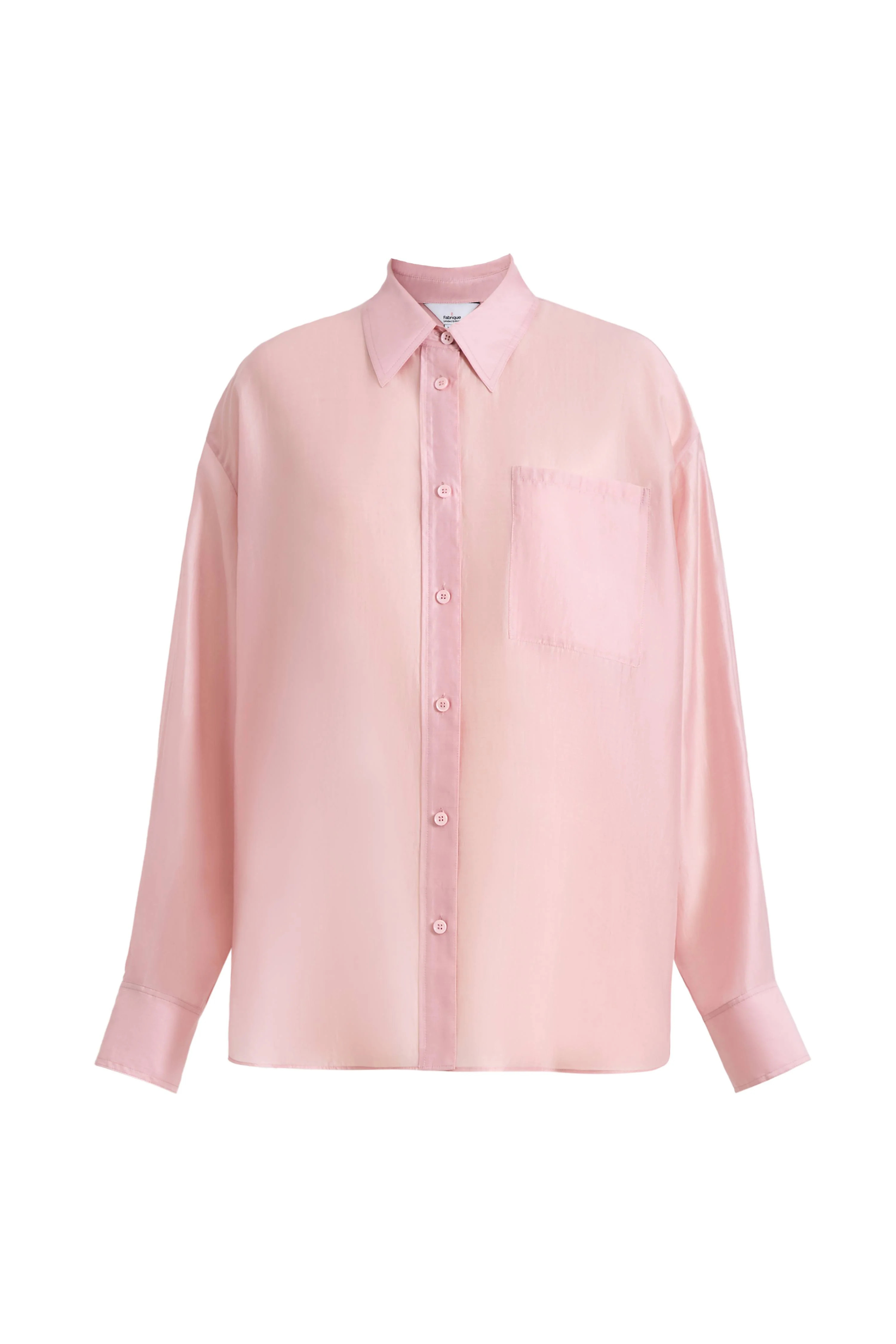 Bella Pink Sheer Button-Up Shirt in Organza | Fabrique