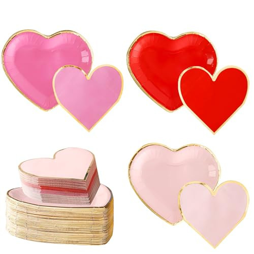 Valentines Day Plates and Napkins Party Supplies - Serves 30 - Assorted 3 Colors Includes Paper Plates and Napkins for Valentine Decor Party Supplies Valentines Day Decor Valentine's Day Decorations | Amazon (US)