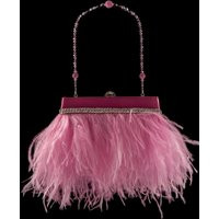Hot Pink Ostrich Feather Purse With Swarovski & Pave' Crystal Handle That Can Also Be Worn As A Neck | Etsy (US)