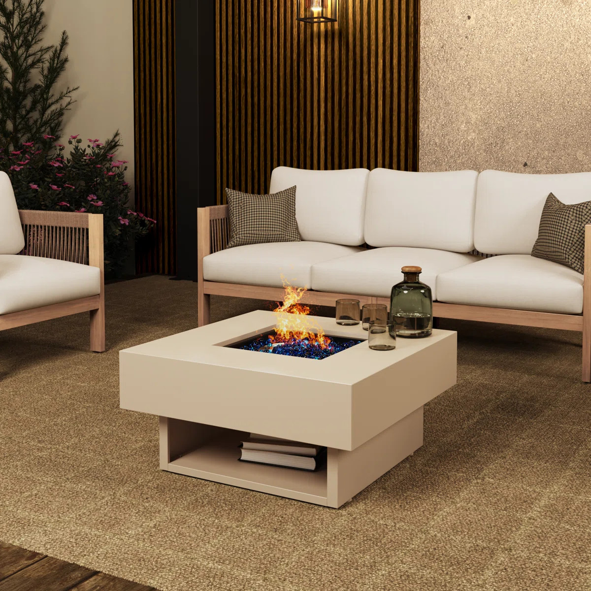 Outdoor Square Steel Fire Pit Table | Wayfair North America