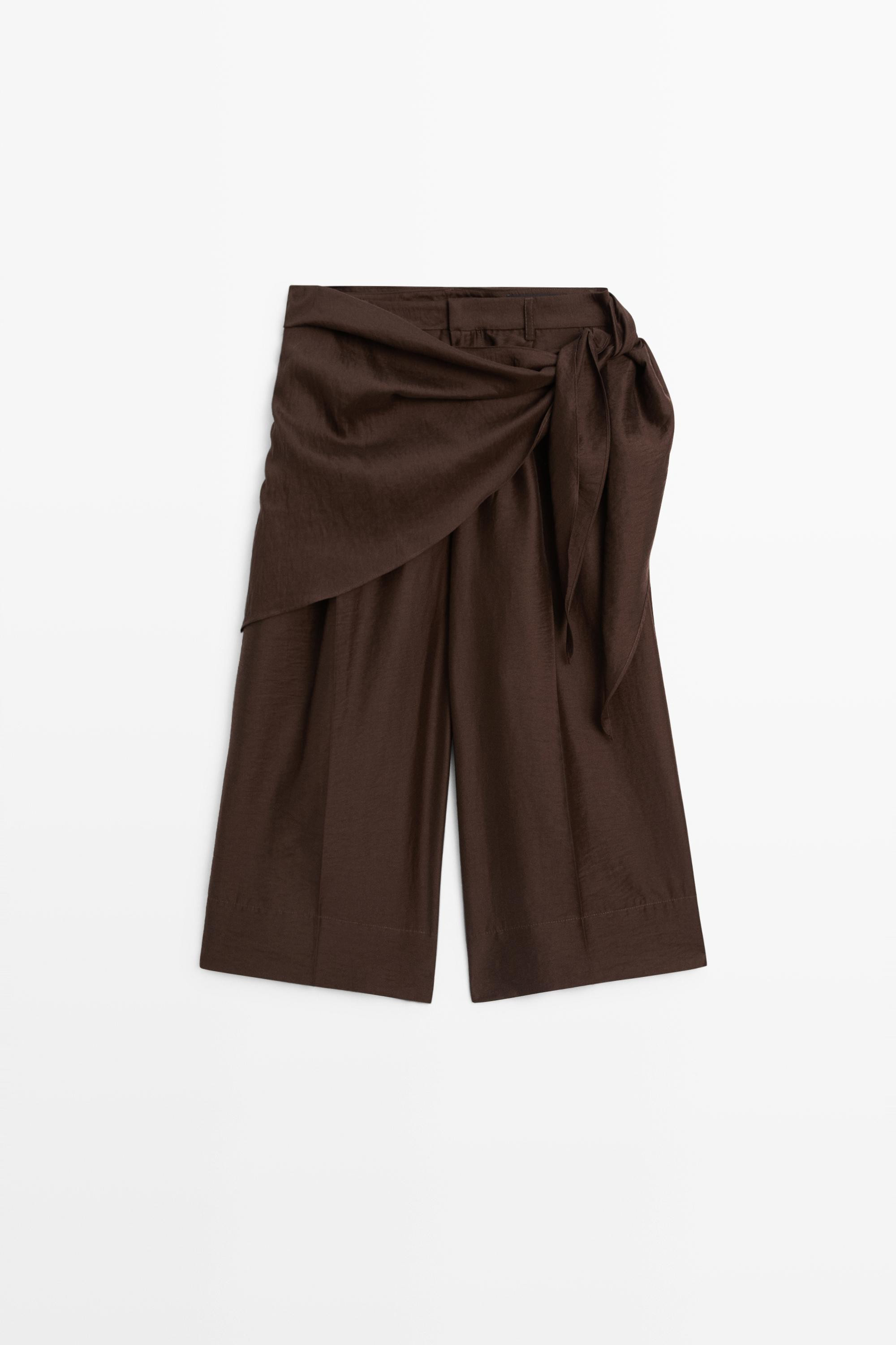 Long flowing Bermuda shorts with scarf detail | Massimo Dutti UK