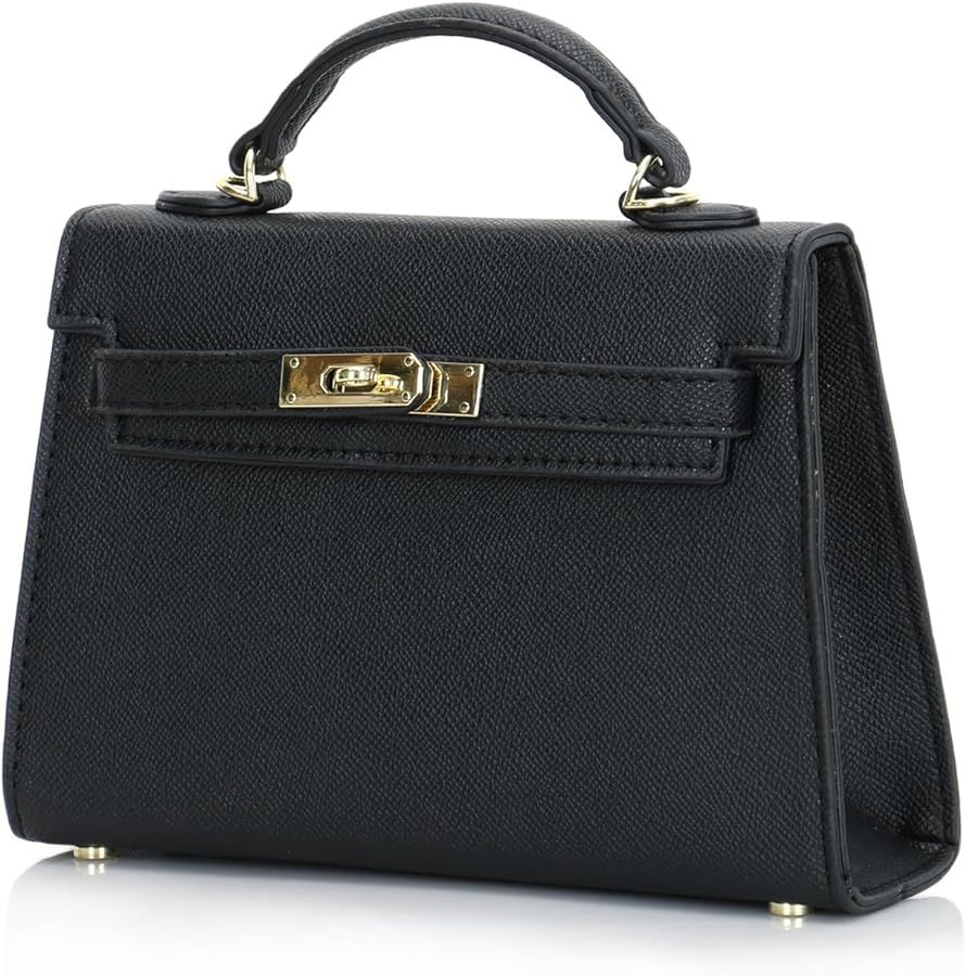 Womens Mini Leather Satchel Bags 9 * 2.5 * 5.5in Shoulder Purses Top Handle Handbags Ladies Designer Purses | Amazon (US)