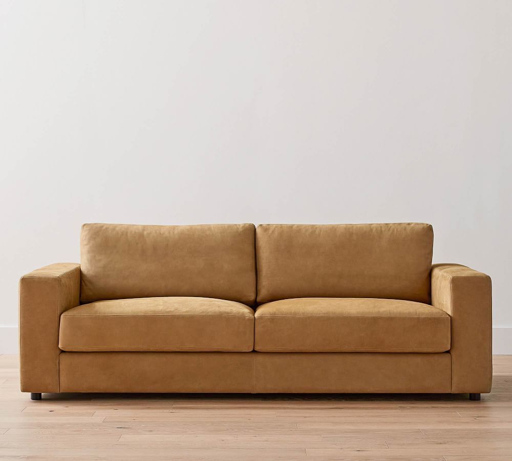 Carmel Square Arm Leather Sofa | Pottery Barn (US)