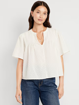 Flutter-Sleeve Swiss Dot Top | Old Navy (US)