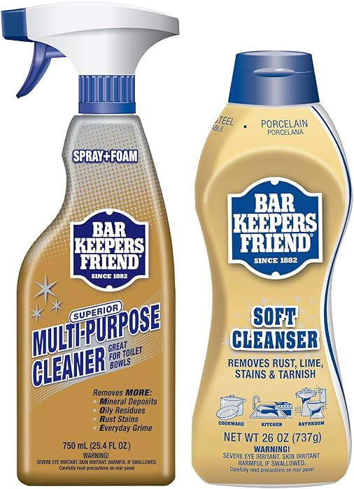 Bar Keepers Friend Soft Cleanser (26 oz) MORE Spray + Foam (25.4 oz) Multipurpose Cleaner Bundle,... | Amazon (US)