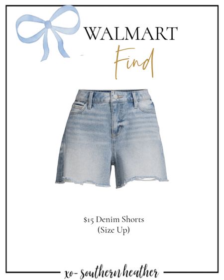 Add to cart IMMEDIATELY!! These Walmart denim shorts are only $15. Be sure to size up 💙

#LTKstyletip #LTKfindsunder50
