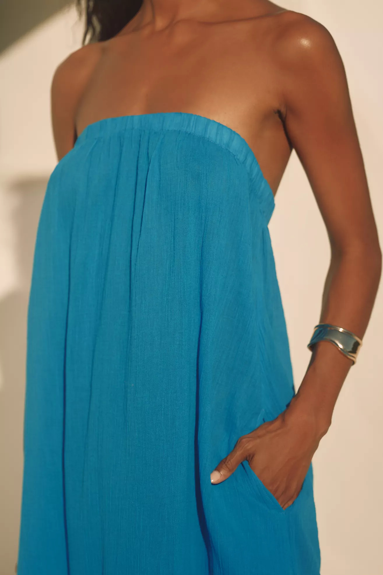 By Anthropologie Strapless Gauze Maxi Dress | Anthropologie (US)