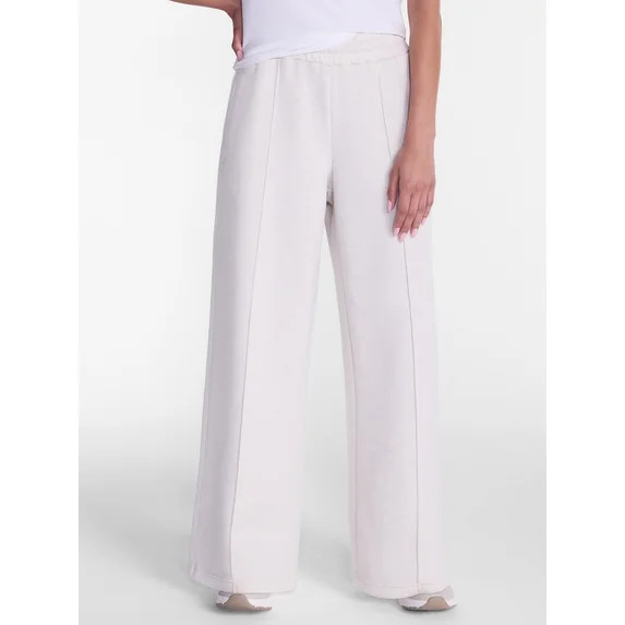 Athletic Works Women's and Women's Plus Pintuck Wide Leg Fleece Pants, 30" Inseam, Sizes XS-4X | Walmart (US)