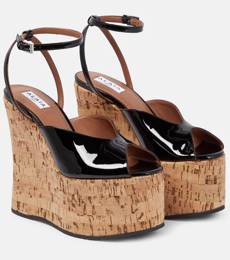 AlaÃ¯a Patent leather wedge sandals | Mytheresa (INTL)