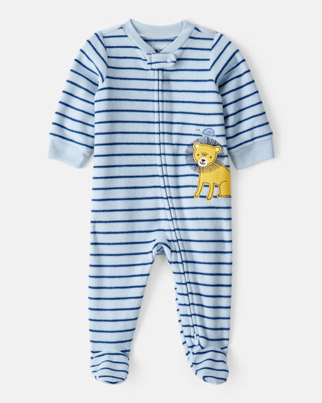 Baby Boy Lion Print Loose Fit Sleep & Play Pajamas - Blue | Carter's Inc