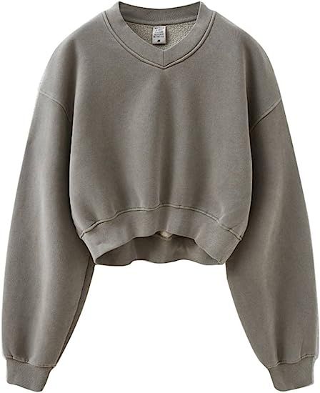 Sweatshirt for Women Acid Wash Athletic Hoodie Heritage Fleece V-neck Long Sleeve Hoodie Fleece W... | Amazon (US)