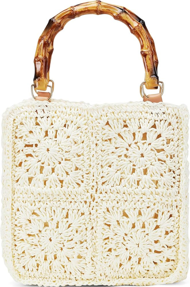 small tote bag beach tote bag straw beach bag crochet tote bag straw bag for women packable beach... | Amazon (US)