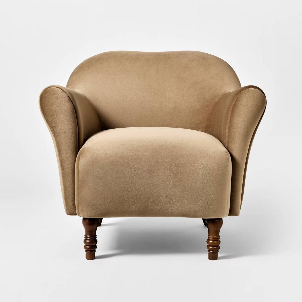 Turned Leg Velvet Accent Chair Tan - Threshold™ designed with Studio McGee | Target