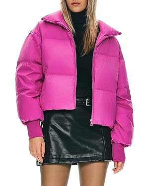 Orolay Puff-O Women's Winter Oversized Cropped Puffer Jacket Zip Up Short Down Coat Stand Collar ... | Amazon (US)