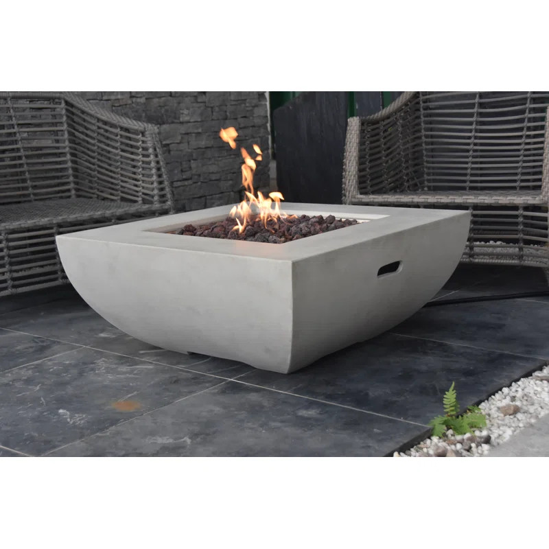 Westport Square Light Grey Concrete 34" Fire Table by Modeno | Wayfair North America