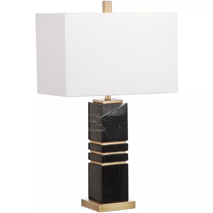 27.5" Jaxton Marble Table Lamp Black/Gold (Includes CFL Light Bulb) - Safavieh | Target