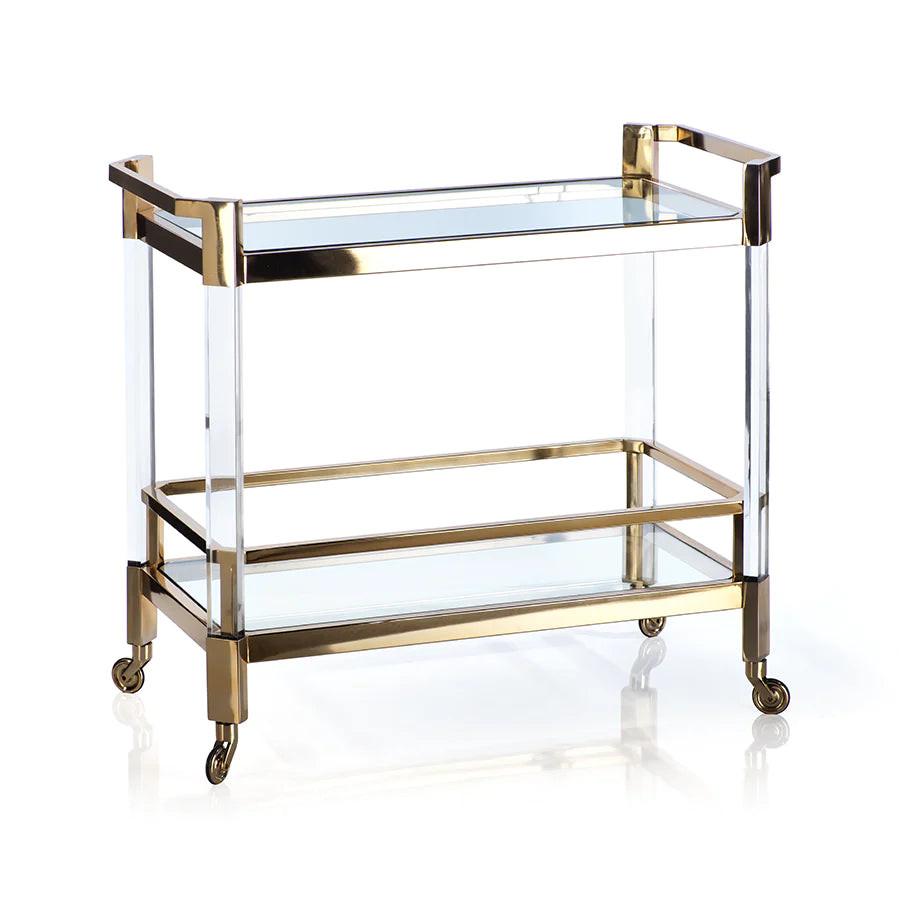 Gold & Acrylic Bar Cart | Modern Locke