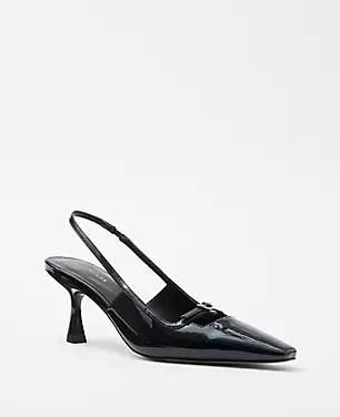 Buckle Strap Patent Slingback Pumps | Ann Taylor (US)