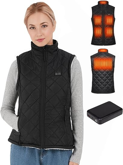 Lightweight Heated Vest for Women with 12V 15000mAh Rechargeable Battery Pack Warming Heating Ves... | Amazon (US)