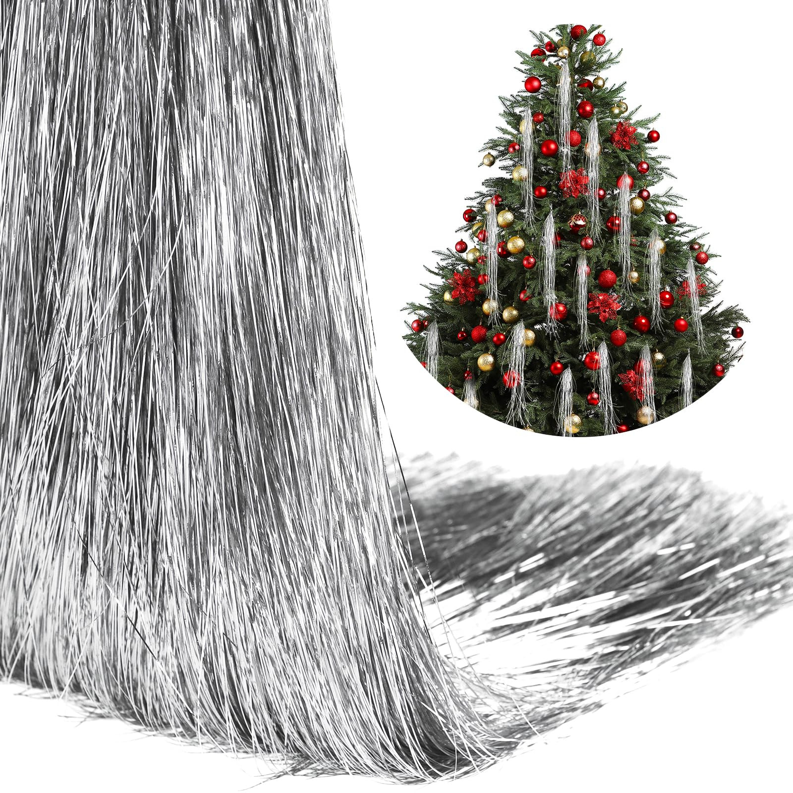 14000 Piece Christmas Icicle Tinsel Foil Fringes Birthday Tinsel Curtain Strand Icicle Christmas ... | Amazon (CA)