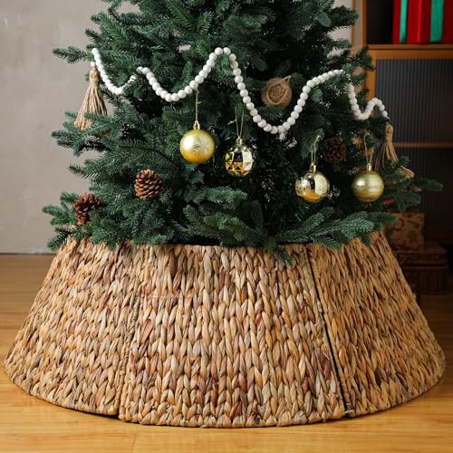 42 Inch Extra Large Christmas Tree Collar Rattan Farmhouse Large Tree Skirt Tree Collar Rattan Tr... | Amazon (US)