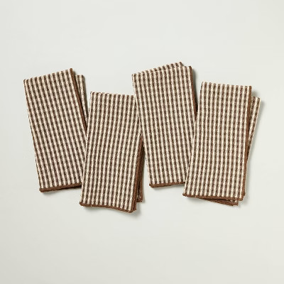 Set of 4 Serged Edge Gingham Cloth Napkins - Hearth & Hand™ with Magnolia | Target