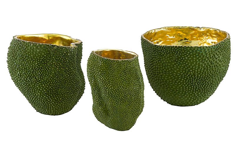Jackfruit Jackfruit Vase, Green/Gold | One Kings Lane