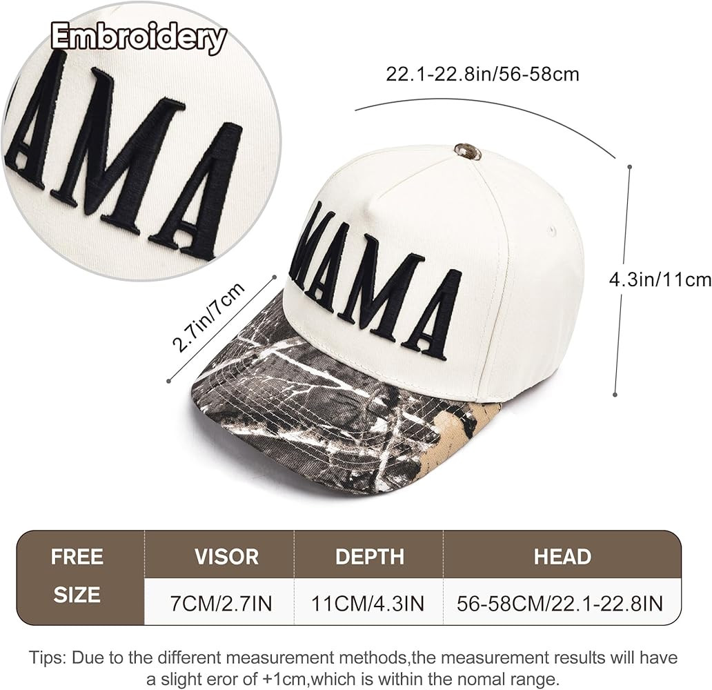 Women’s Mama Trucker Hat Trendy, Embroidered Adjustable Mom Baseball Cap, Two-Tone Ponytail Hat... | Amazon (US)