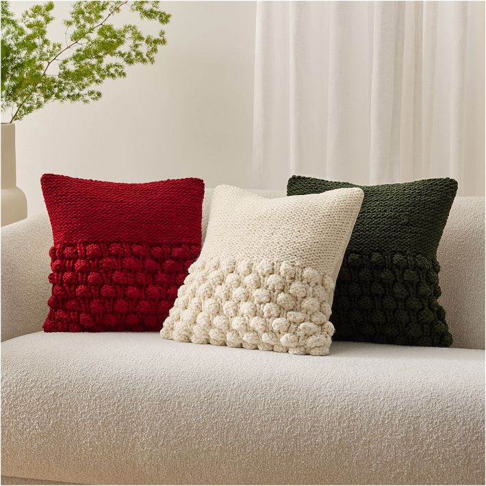 Chunky Bobble Knit Pillow Cover | West Elm (US)