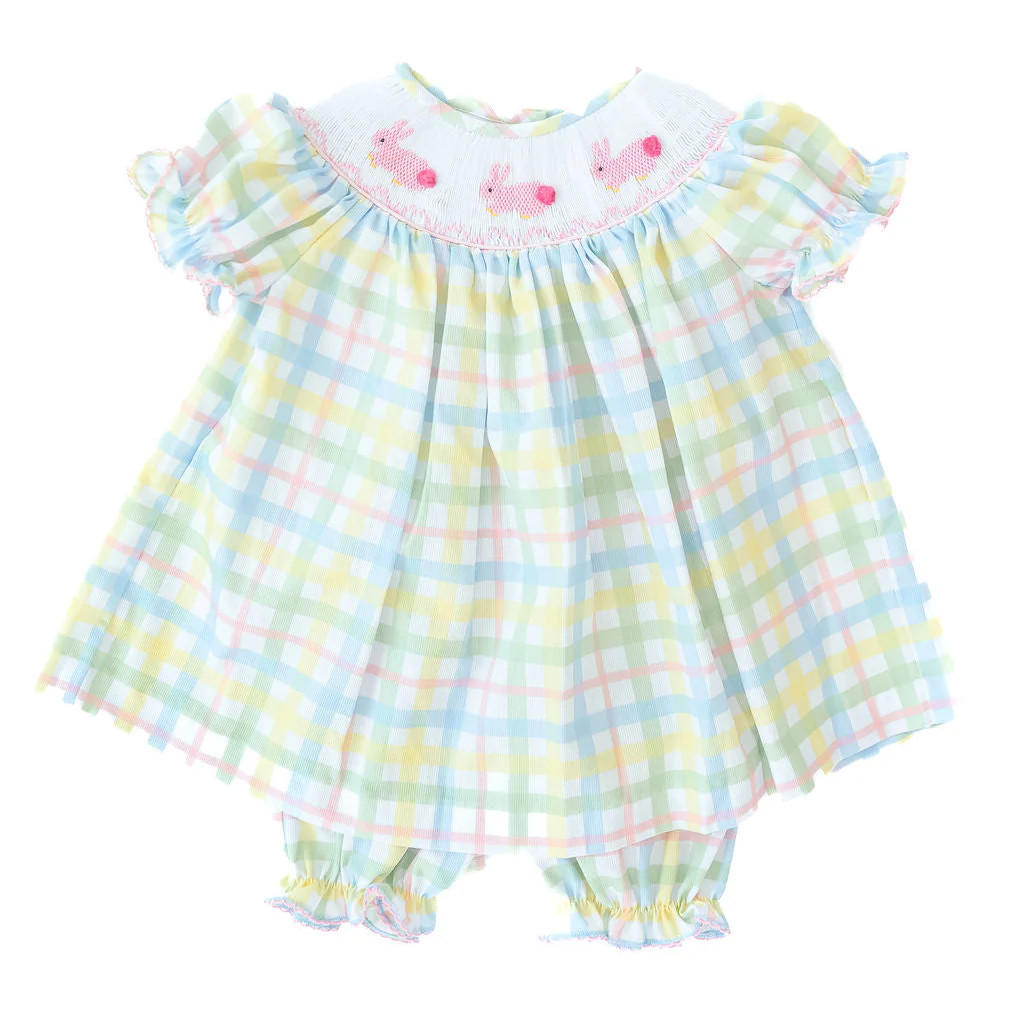 Ruth and Ralph Smocked Easter Bunnies Annabelle Bloomer Set | JoJo Mommy