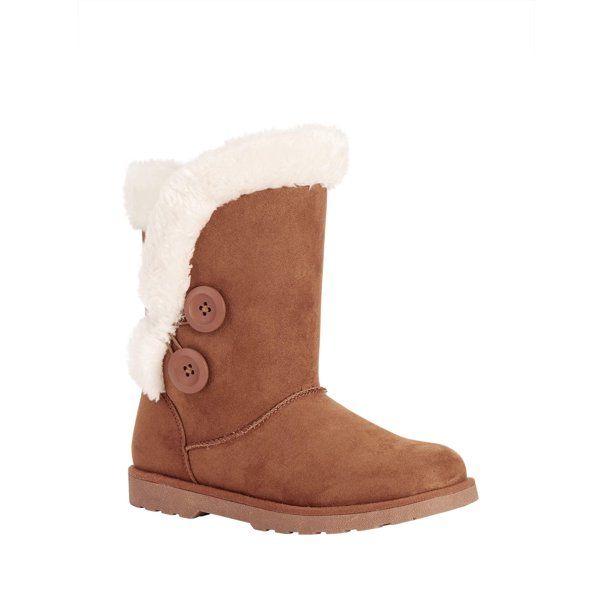 Calistoga Vegan Suede Faux Fur Mid Calf Boot (Women's) | Walmart (US)