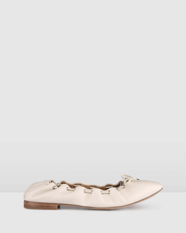 ANYA DRESS FLATS OFF WHITE LEATHER | Jo Mercer (AU)