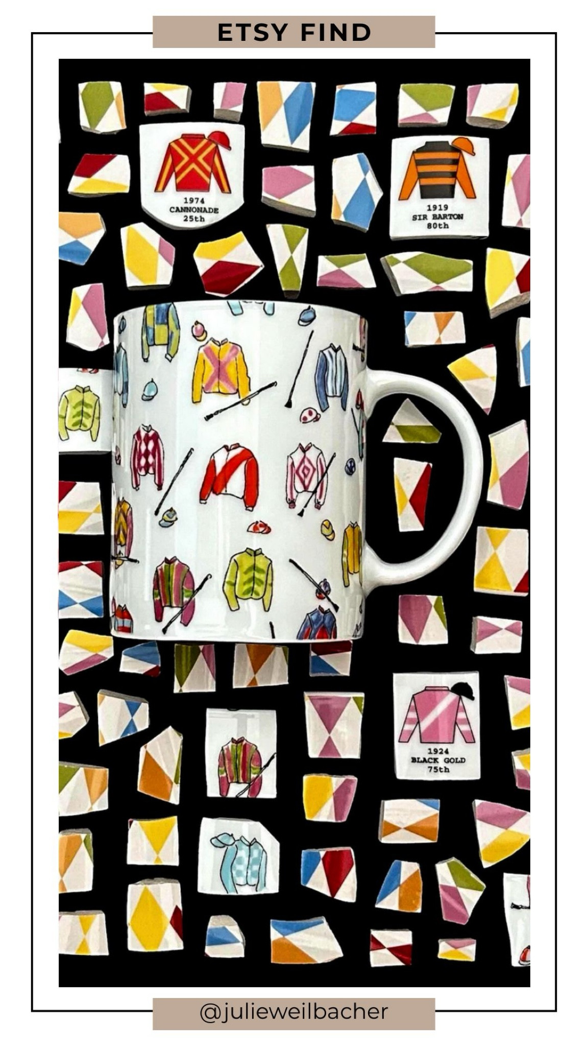 Inspired by this year’s Kentucky Derby — and the historic win by the first female trainer — these colorful mug pieces feature jockey jacket designs and classic harlequin diamonds. 🐎✨ Bright, cheerful, and full of movement, they’re perfect for mosaic stepping stones, flower pots, tabletops, or mixed media art projects. A fun and meaningful material that adds personality, pattern, and a story to your creative work.

For mosaic tips, tutorials, inspiration, and so much more please visit my YouTube channel: YouTube.com/julieweilbacher, and follow @julieweilbacher on Instagram for all things mosaic art.

#kentuckyderby #horseracing #mosaic #mixedmediaart #etsy #colorfuldecor #diyprojects #creativefinds #springdecor #horsedecor

#LTKHome